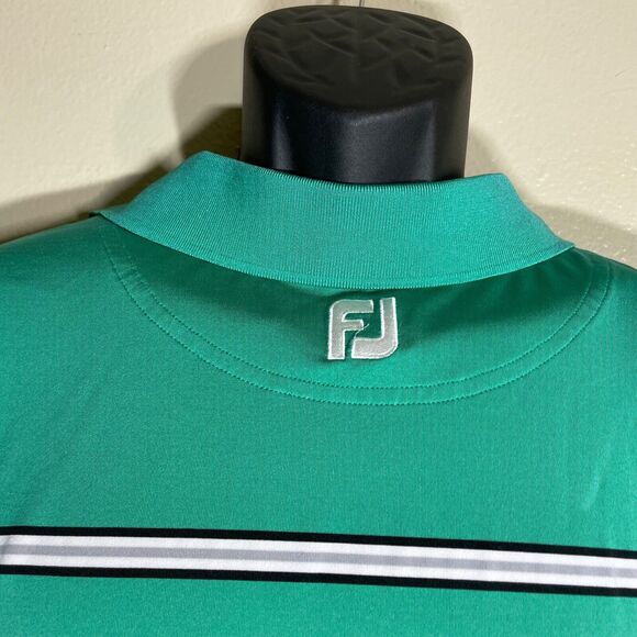 FootJoy Polo Shirt Mens XL Green Performance Fit Green Turquoise Golf Polo EUC‎ - Picture 5 of 7